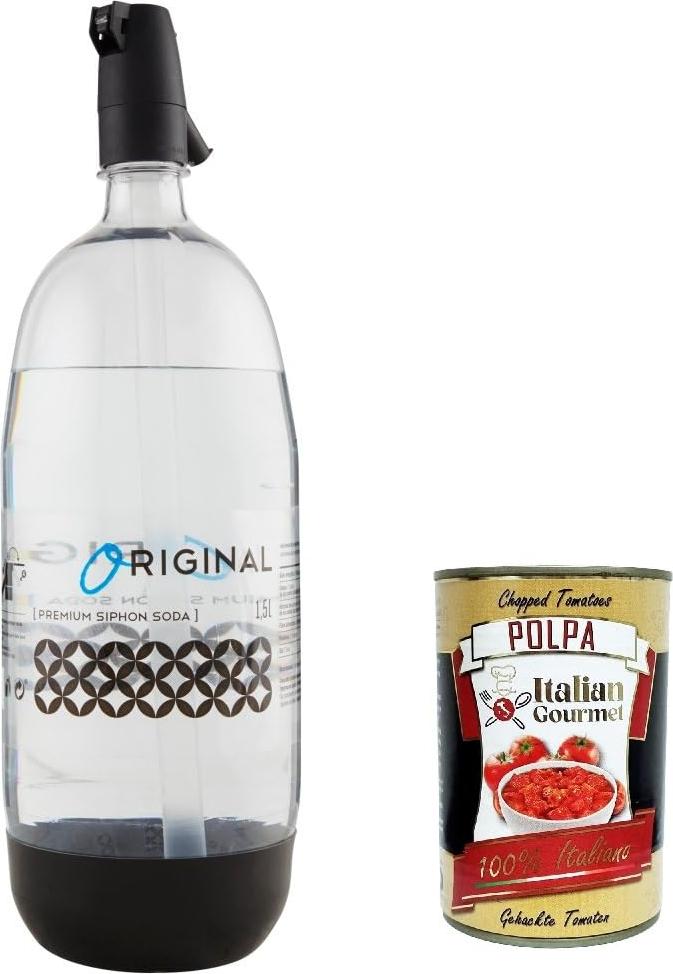 Original Premium Tonic Water 6x Original Premiun Siphon Soda, Siphon fur cocktails, Siphon Sodawasser Sprudler 1,5 l + Italian Gourmet polpa 400g M3-C5NV-EGMN