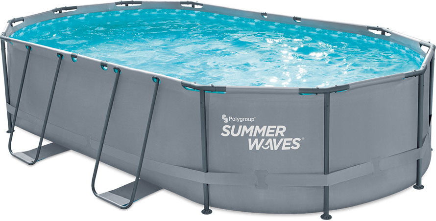 Summer Waves Active Frame Pool oválny nadzemný bazén vrátane príslušenstva sivý 488x305x107 cm