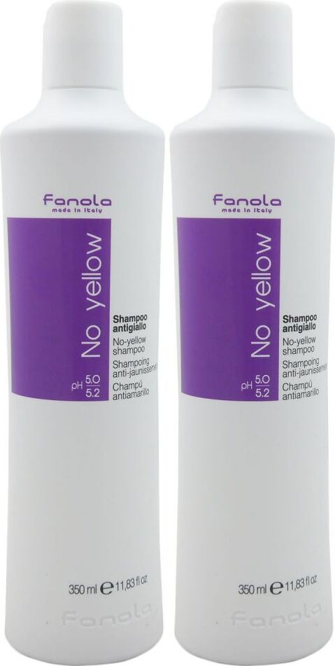 Fanola No Yellow 2 x 350 ml Shampoo für Blondes Haar Silbershampoo Set
