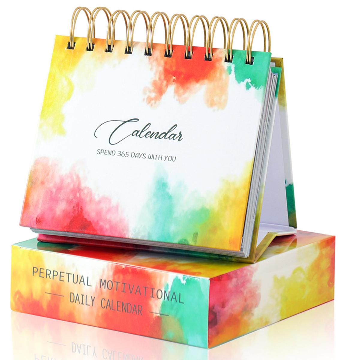 JedBesetzt 365-Tage-Tischkalender mit täglicher Motivation bis 2025, farbenfroher Tischkalender, täglicher Motivationskalender, Schreibtischaccessoires K-MM-26319-102