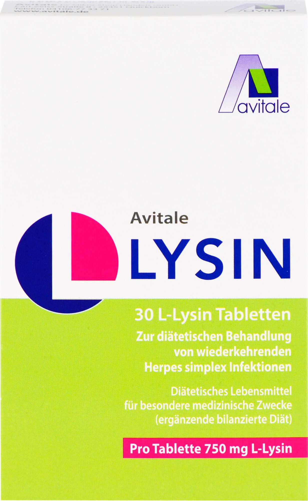 Avitale L-Lysin 750mg Tabletten, 30 St TAB 10414300