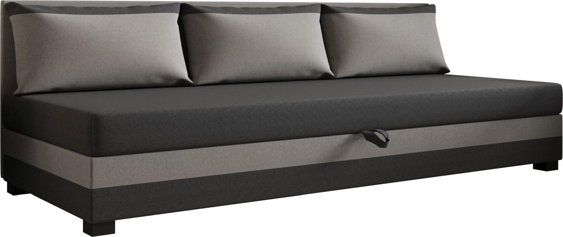 AURA SOFA Boxspringbett ROLAND BIZ 120x195 Komplett-Set mit Bonell Matratze, Polsterbett mit Bettkästen - Grau/Dunkelgrau, SAWANA 21/05 Lozko ROLAND BIZ 120x195 SAWANA 21/05