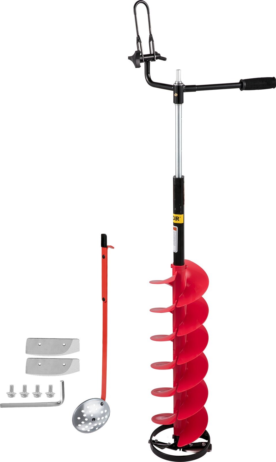 Zerbaco Eisbohrer-Bohrer, Nylon-Eisbohrer, 20,3 x 104,1 cm, Bohradapter, Eisfischen, Rot
