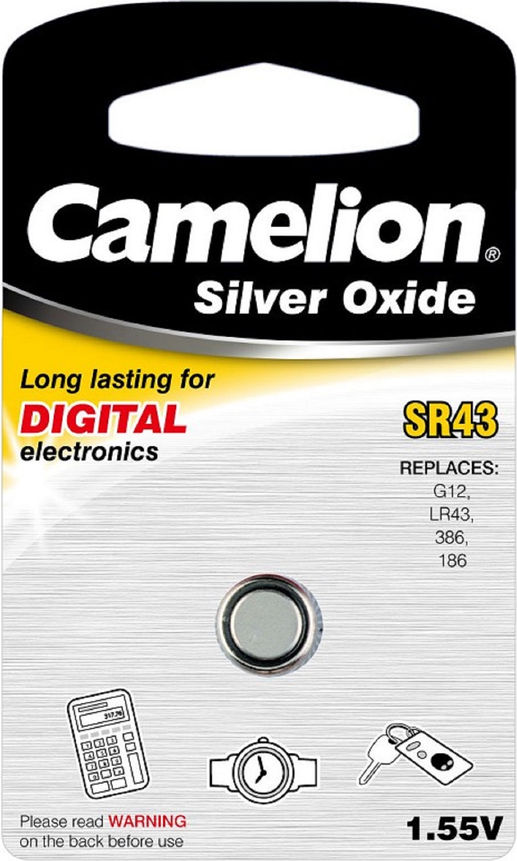 Silber Oxid Knopfzelle Camelion SR43/G12/386, 4151