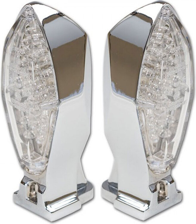 4U-Onlinehandel LED-Blinker Rücklichtkombi "Micro Space", chrom, Paar, M10, Alu, E- ***ANGEBOTSPREIS*** HS_284855