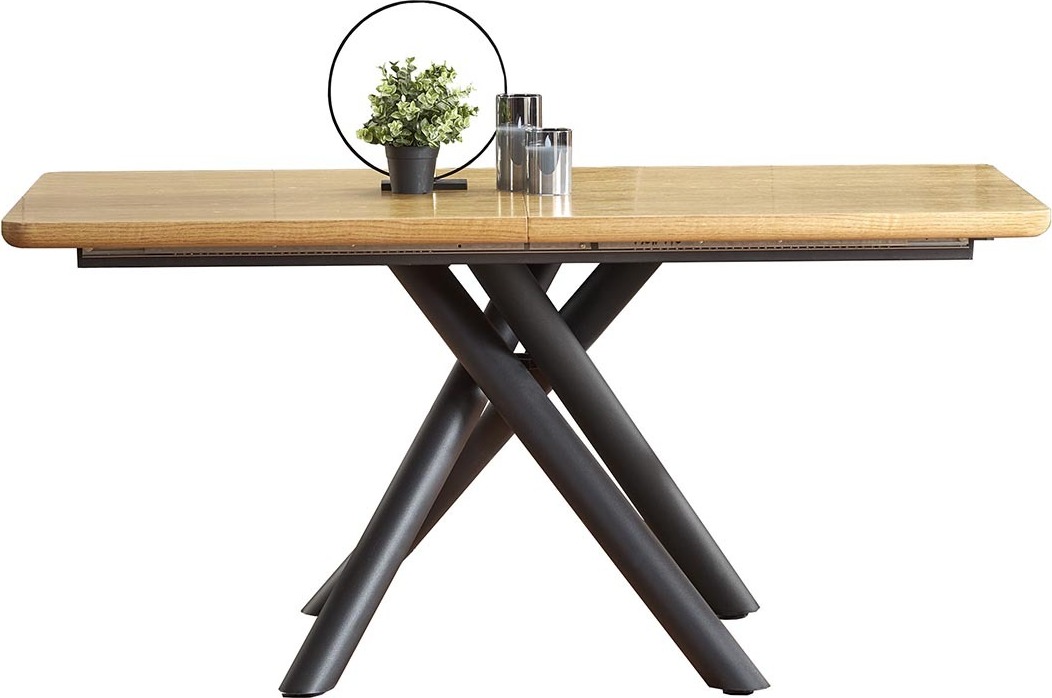 Halmar Zusammenklappbar Esstisch Bohrturm - natürliche Eiche / Schwarz V-CH-DERRICK-ST