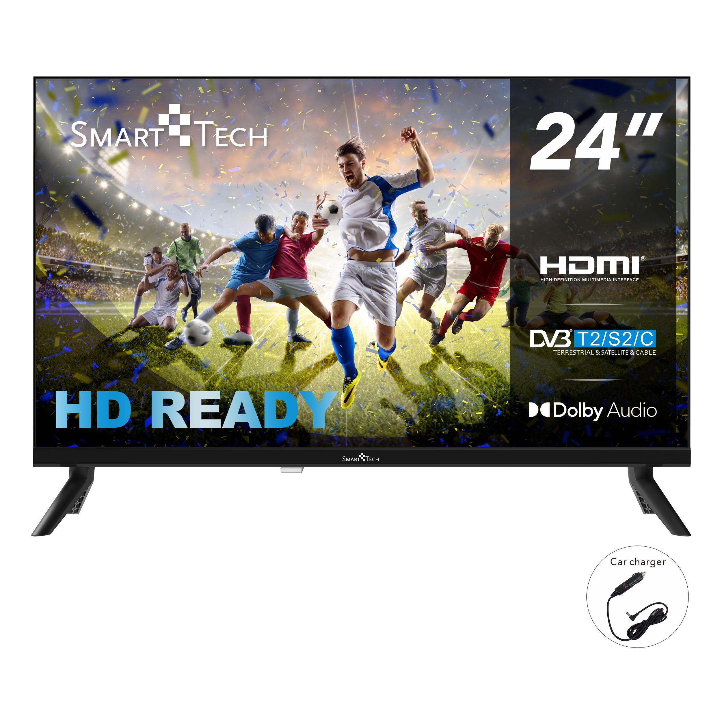 Smart Tech 24HN01VC, 24 Zoll (60 cm) HD LED herkömmlicher Fernseher mit Autoladegerät