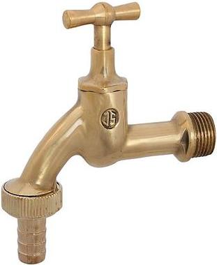 Js Auslaufventil Mit Schlauchver. Knebel-Oberteil,3/4",Ms-Poliert