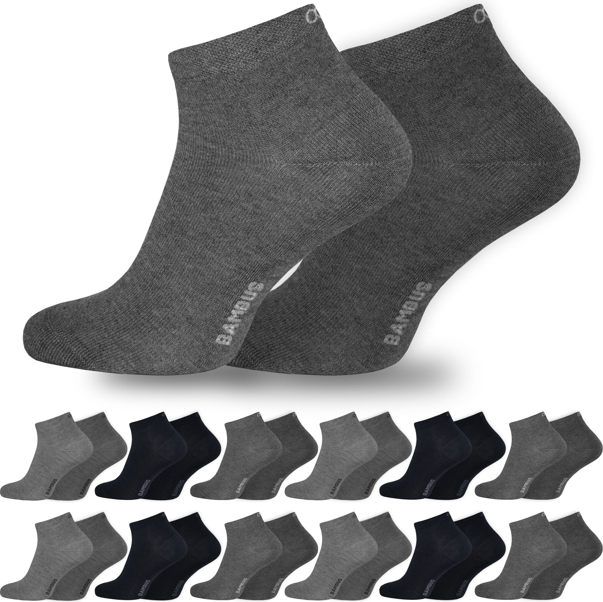 6 Paar Kurzschaft-Socken Aus Bambus-Viskose – Antigeruch, Feuchtigkeitsregulierend, Für Damen, Herren & Kinder
