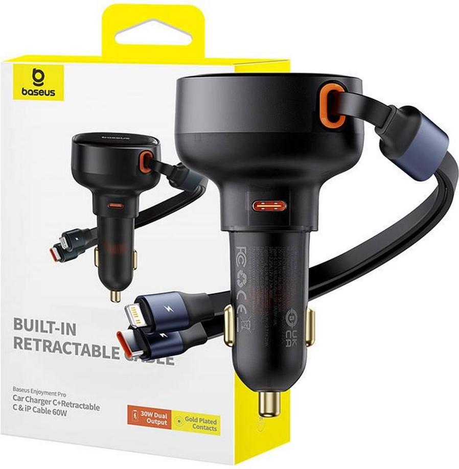 Baseus Enjoyment Pro 60W Universal Schwarz Zigarettenanznder Schnellladung Auto C00057802111-00