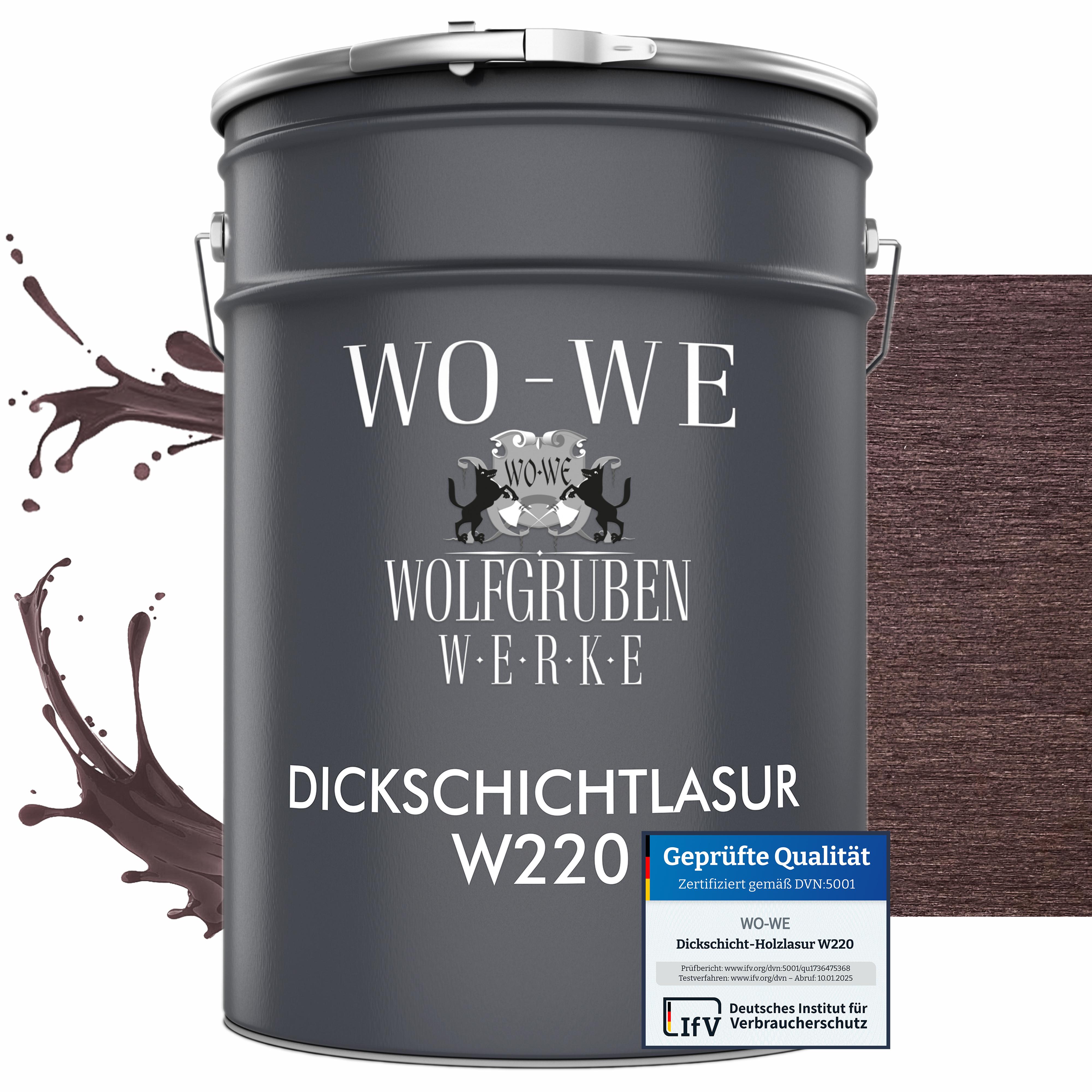 WO-WE Dickschichtlasur 2in1 Holzlasur Holzschutzlasur außen und innen W220 Palisander - 2,5L