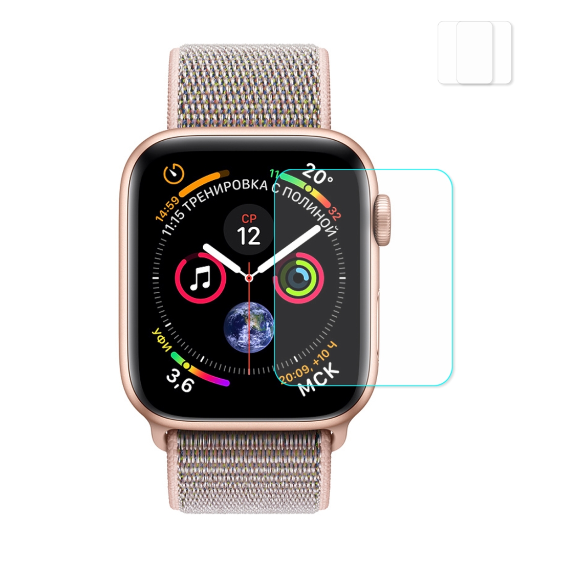 2x 2,15D 0,2 mm H9 tvrdé sklo pre Apple Watch 4. generácie 40 mm Ochranné príslušenstvo Fólia Nová