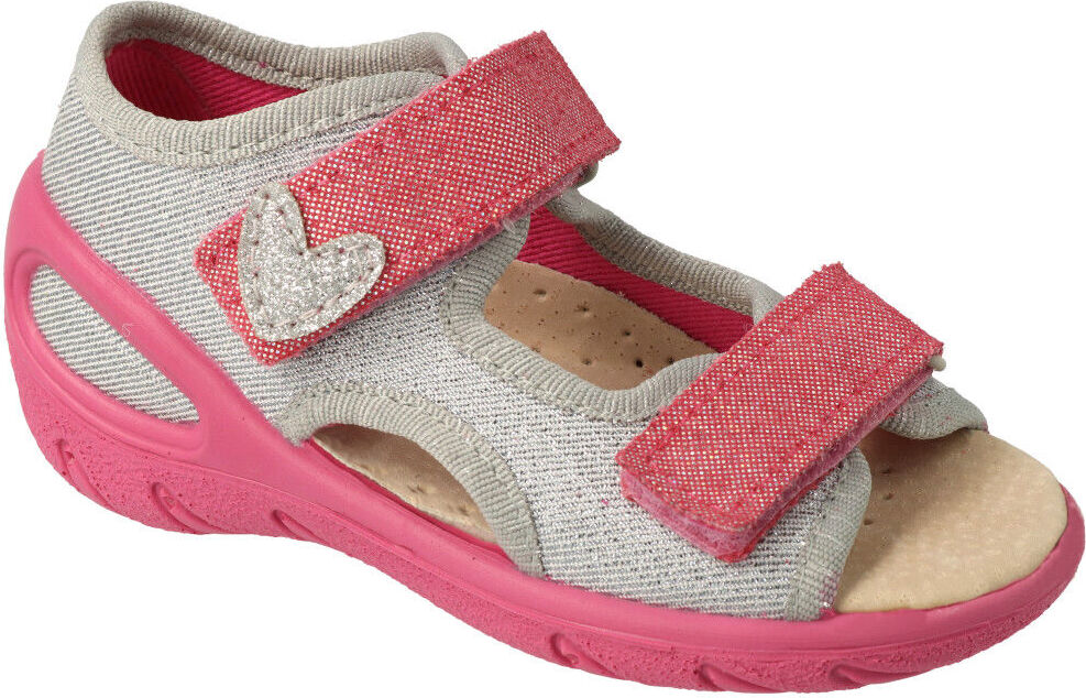 Kinderschuhe Sandalen Befado Lederdecksohle Rosa Silber 27