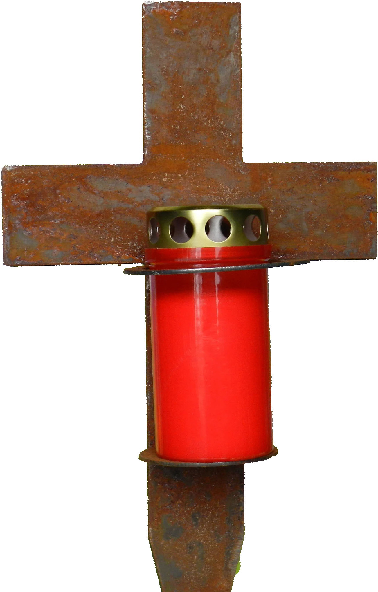 D&L Lasertec Edelrost Grabkreuz mit Kerzenhalter, Edelrost, Grabdekoration, Tod, Grabschmuck, Gartendekoration Grabkreuz  mit Kerzenhalter Rost