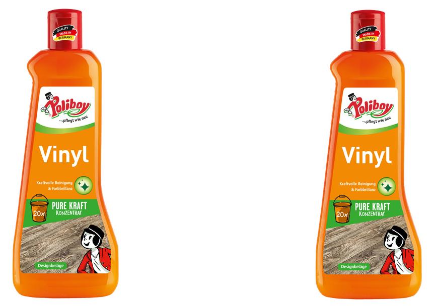 POLIBOY Brandt & Walther GmbH Poliboy Vinyl Reiniger Konzentrat, 2er Set - 1L, Inhalt jeweils 500ml, Reinigung & Pflege 5750001