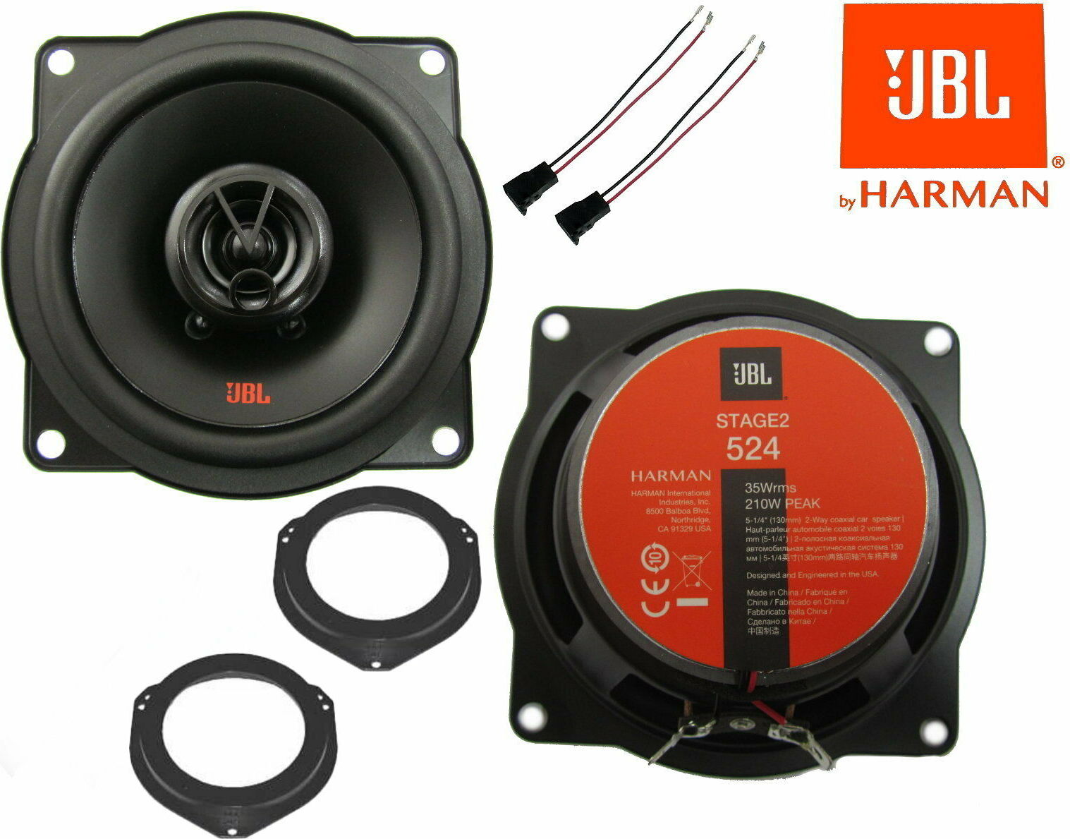 DSX passend für Renault Traffic 2001- 2014 JBL 2 Wege Lautsprecher Einbauset Tür hinten 210 W renaulttrafficstag2524lsrst