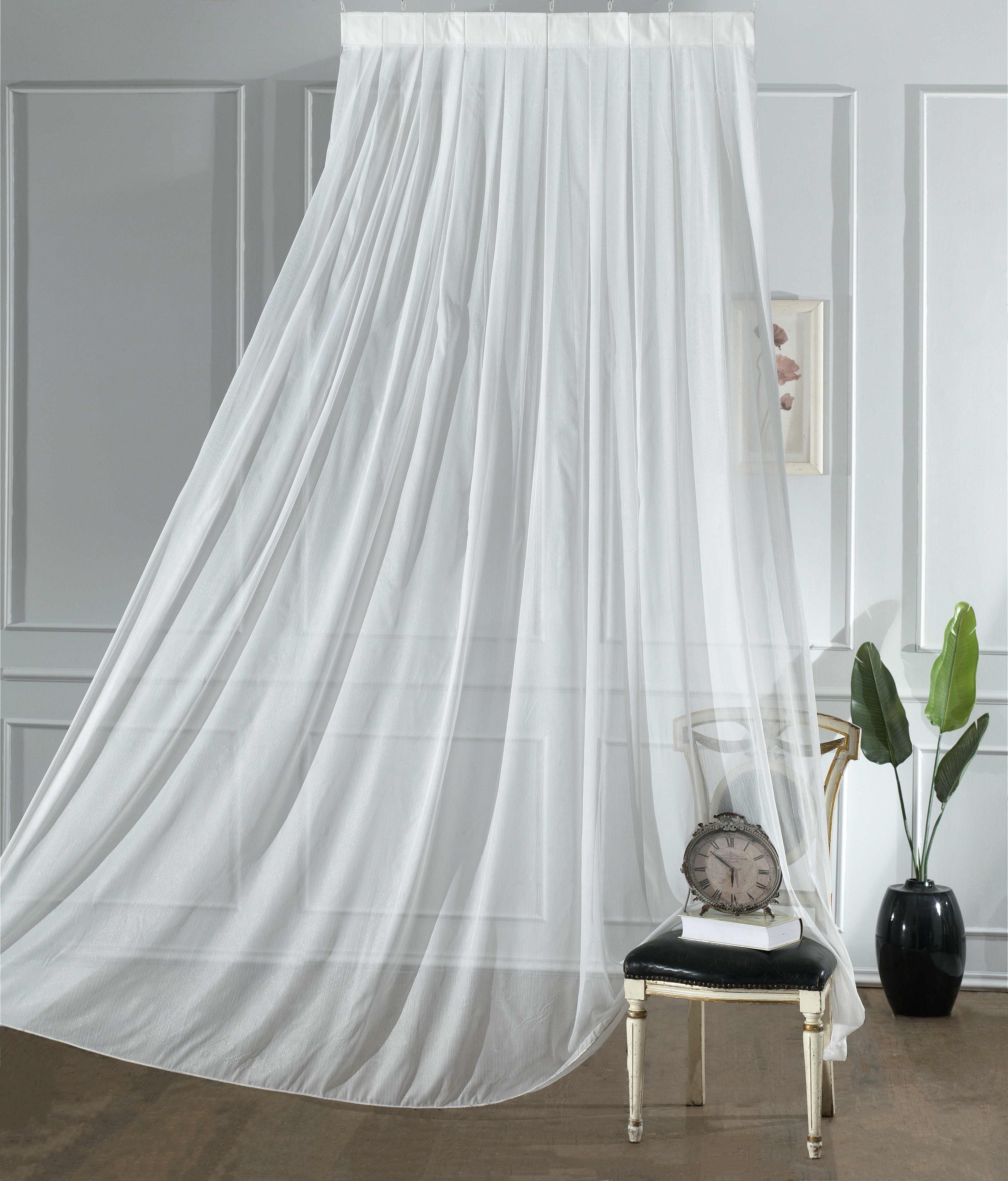 Gardinella Gardine LUZORA 160 cm x 245 cm - Zeitlose Schlichtheit mit sanftem Schimmereffekt mit Universalband G008-WE160245