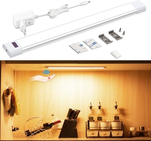 Wobane-LED-LED-Leichtküche, dimmbare Schrankbeleuchtungssensor, Handbewegung aktiviert, Küchenschrank, Regale, Showcases, Garderobe, 30 cm,