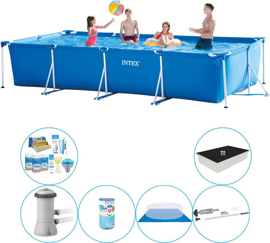 Intex Rámový bazén obdĺžnikový 450x220x84 cm - Kombinovaný balík pre bazény