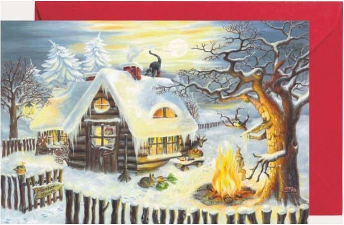 Mini adventný kalendár s rozprávkami a obrázkami bratov Grimmovcov na hádanie