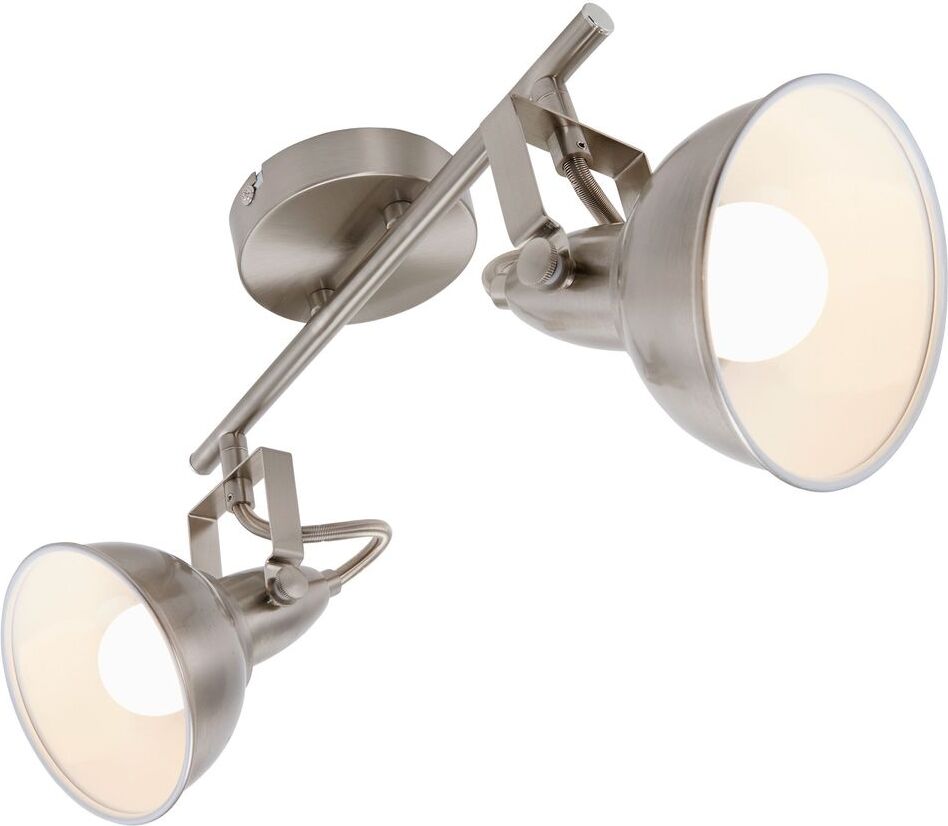 Deckenlampe Spots 2xE14 dreh-&schwenkbar 40W Metall Satin-Weiß Briloner