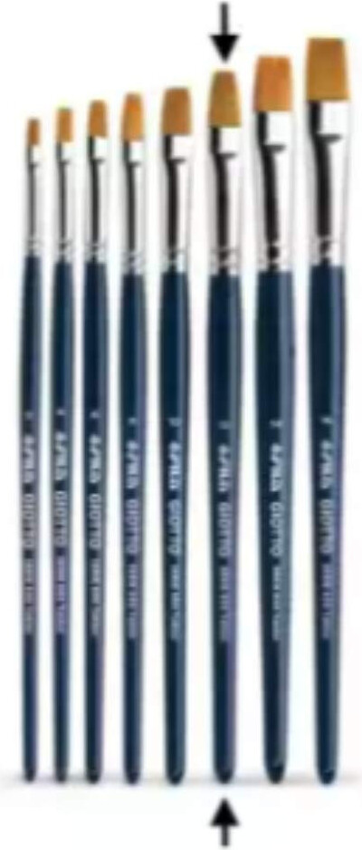 Giotto Künstlerischer Pinsel Taklon 600 Serie flach Nr. 12 Set