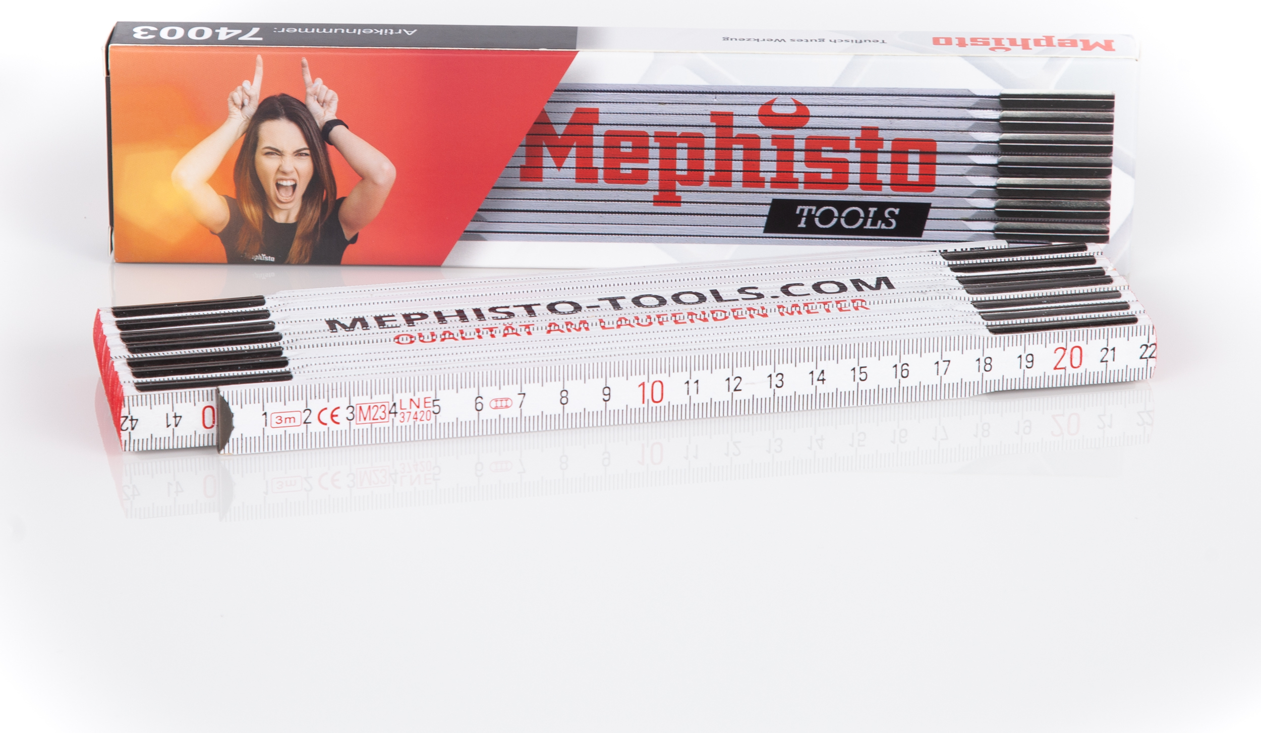 Mephisto Gliedermaßstab / Zollstock / Meterstab / Messwerkzeug 3 Meter Länge