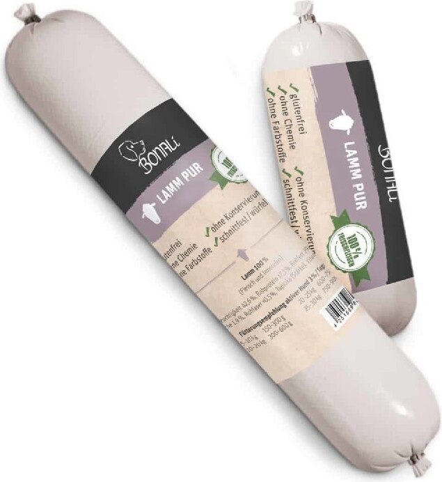 Bonali Hundewurst Lamm pur 600g 11 Stück +1 Gratis