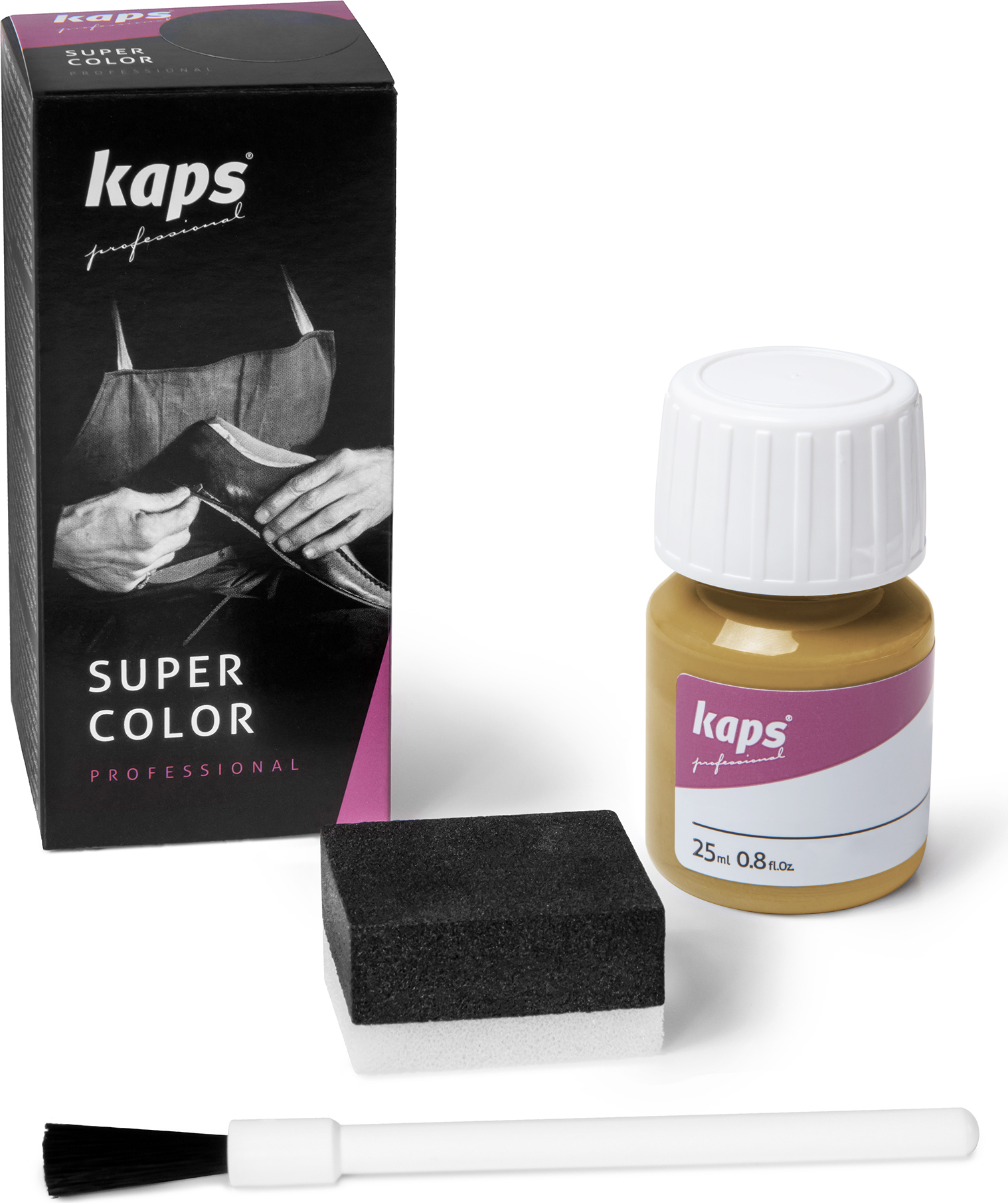 Farbe für Natur- und Kunstleder - Kaps Super Color 25 ml - Ocker (108#) 04_1_5020_108#_scolor_FBA