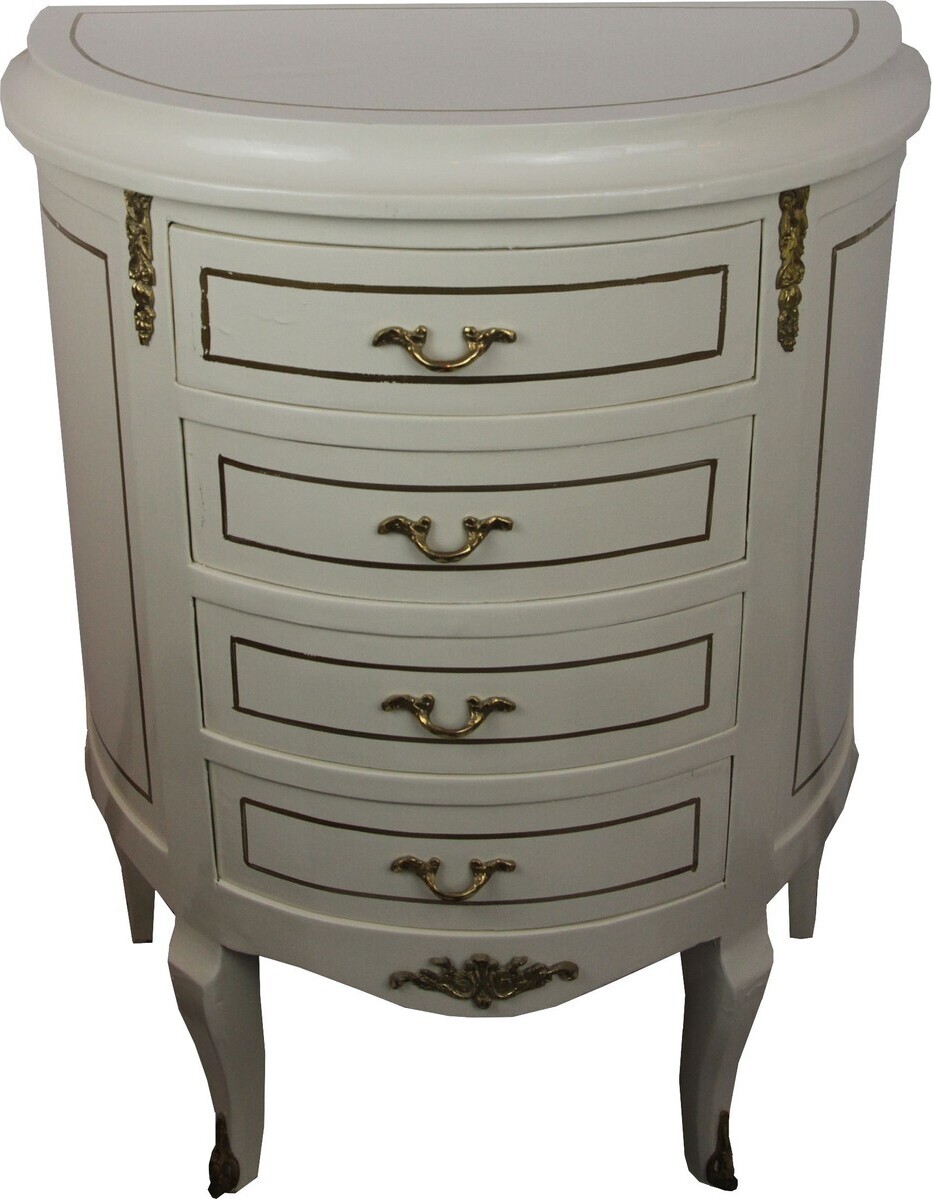 Casa Padrino Barock Kommode Creme/Gold Breite 68 cm - Antik Stil Möbel