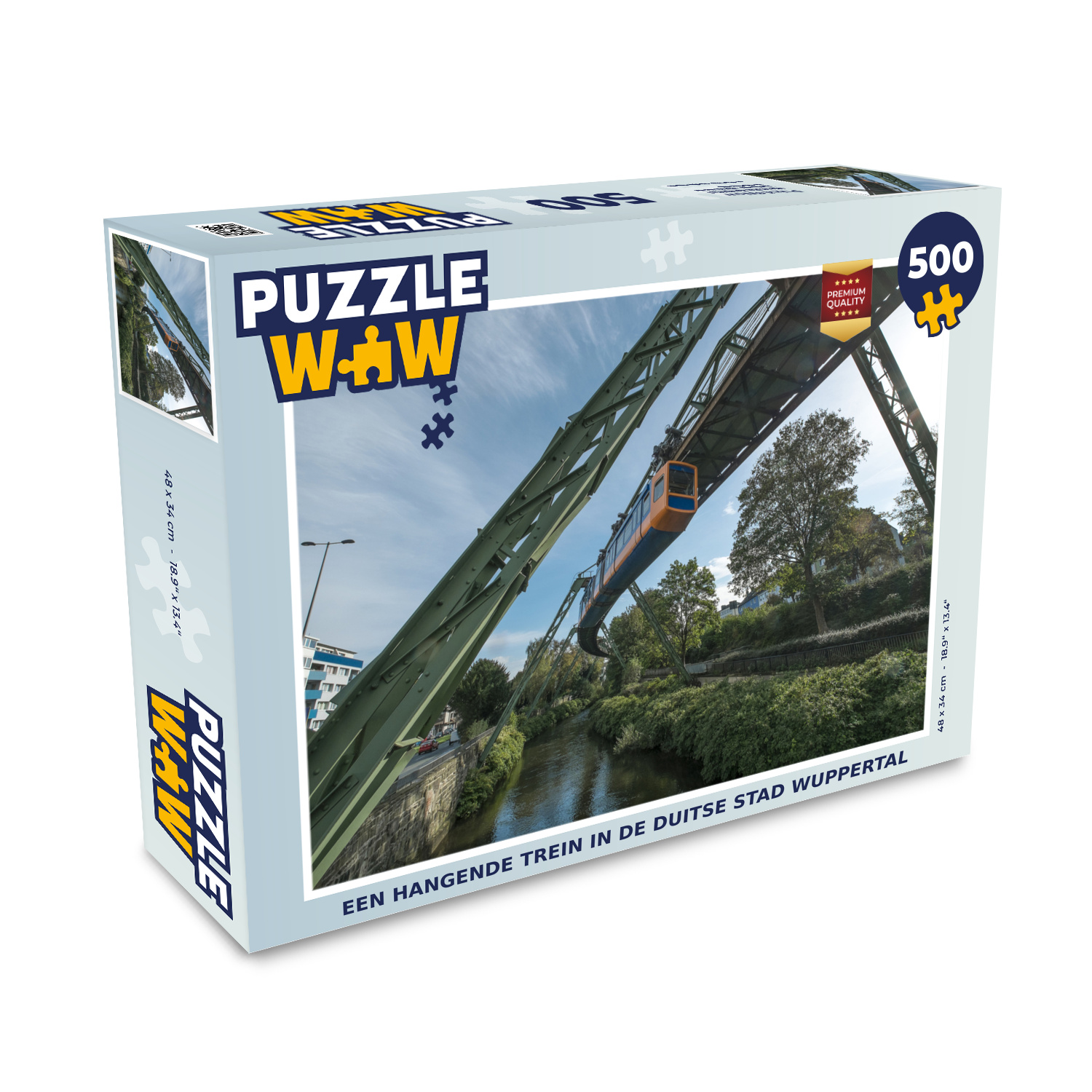 MuchoWow® Puzzle 500 Teile Eine Schwebebahn in der deutschen Stadt Wuppertal - 500 Teile - Kinder - Selberbauen - Puzzlespiele 137|1297264