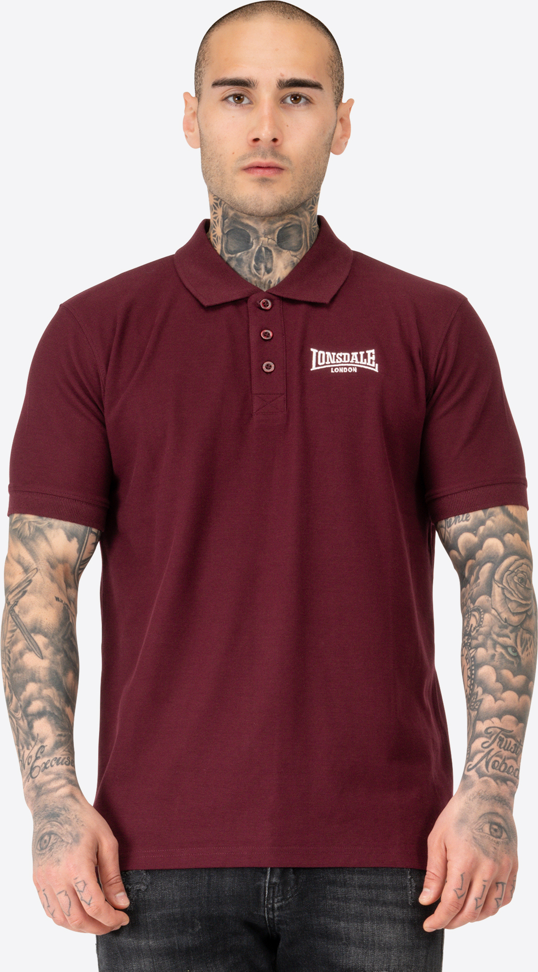 Herren Poloshirt normale Passform Doppelpack LINGHOLME Black/Oxblood S Lonsdale 117652