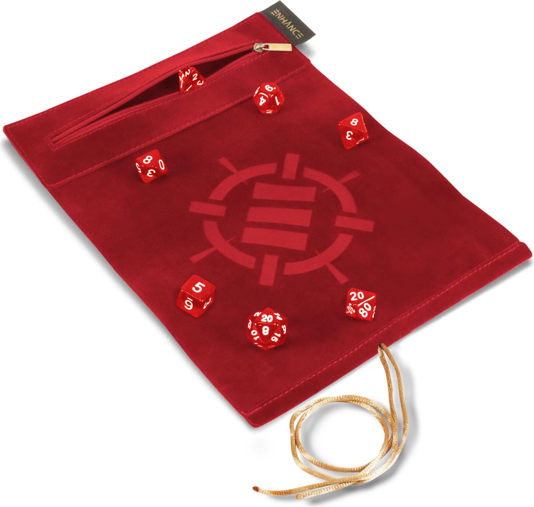 Enhance Gaming Würfelset rot - Dice Case und 7-teiliges Würfelset 627295