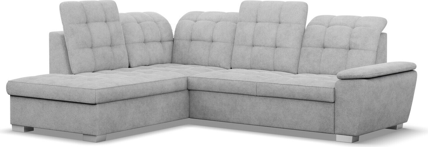 Mebligo Ecksofa BARON Economy-Version, 255 x 200 x 105, LINKS - Farben Hellgrau, Zusatzfunktionen: Keine Schlaffunktion, kein Bettkasten