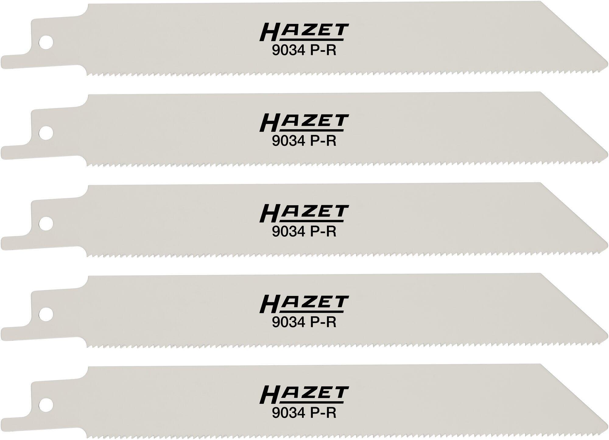 Hazet Reziprok-Stichsägeblätter 18 Zähne / Inch, geschrägte, gewellte Zahnung, GesamtLänge 153 mm 9034P-R/5, Länge 153 mm