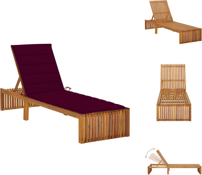 vidaXL Lehátko s vankúšom z masívneho dreva akácie - Lehátka