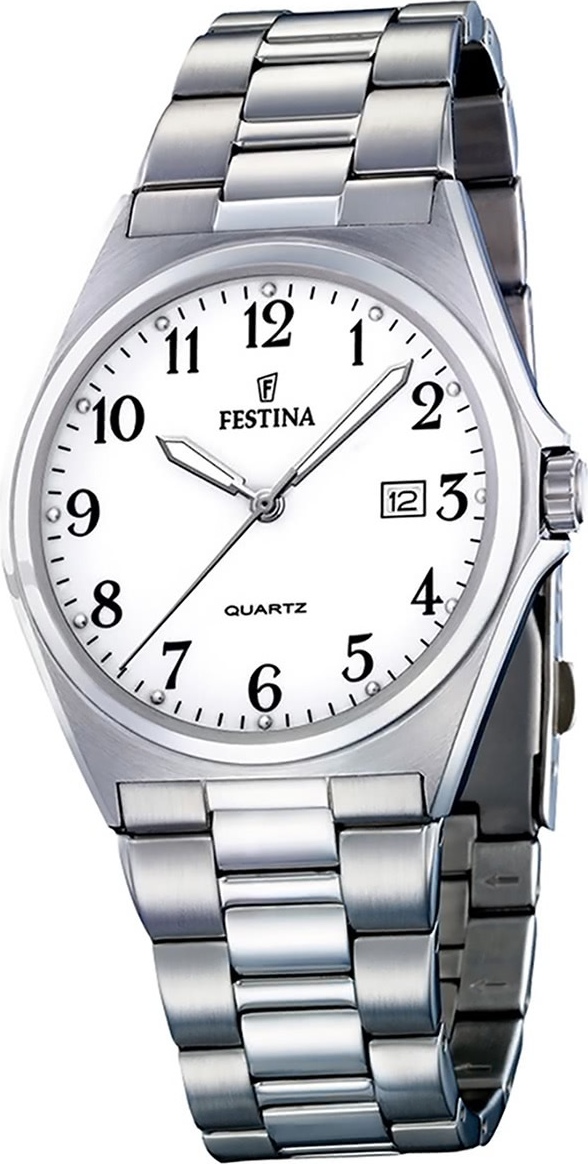 Festina Pánske hodinky z nehrdzavejúcej ocele F16374/1 Náramkové hodinky Silver Classic D2UF16374/1