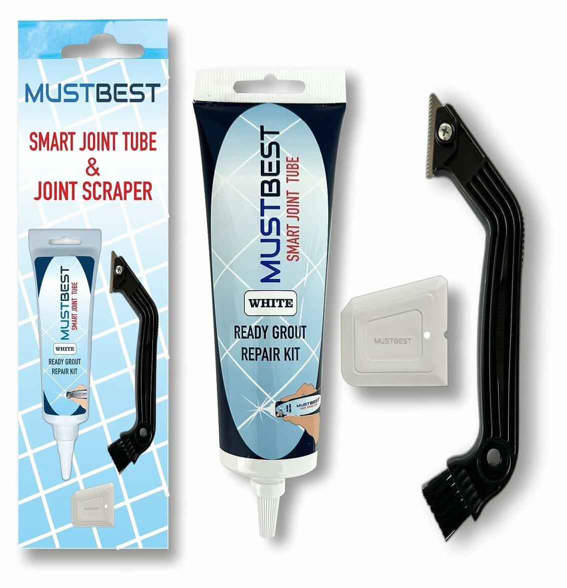 Must Best Schnell trocknend Fliesenfugenreparatur-Set Weiß & Fugenschaber MBest-0001