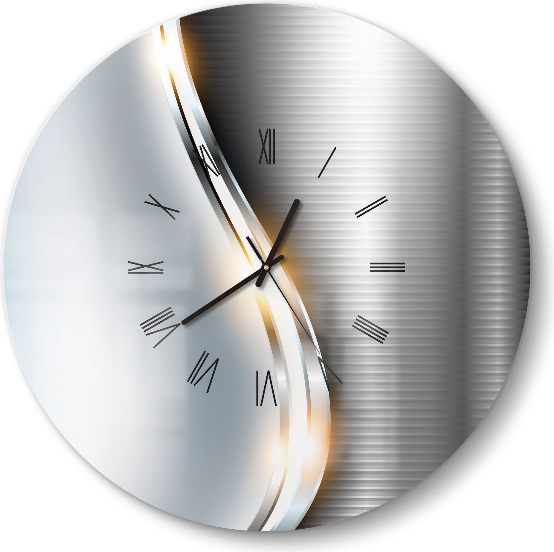 DEQORI Glasuhr Ø50 cm Römisch 'Elegantes Vektordesign' Wanduhr Glas Uhr Design leise WC-D50-R-1196