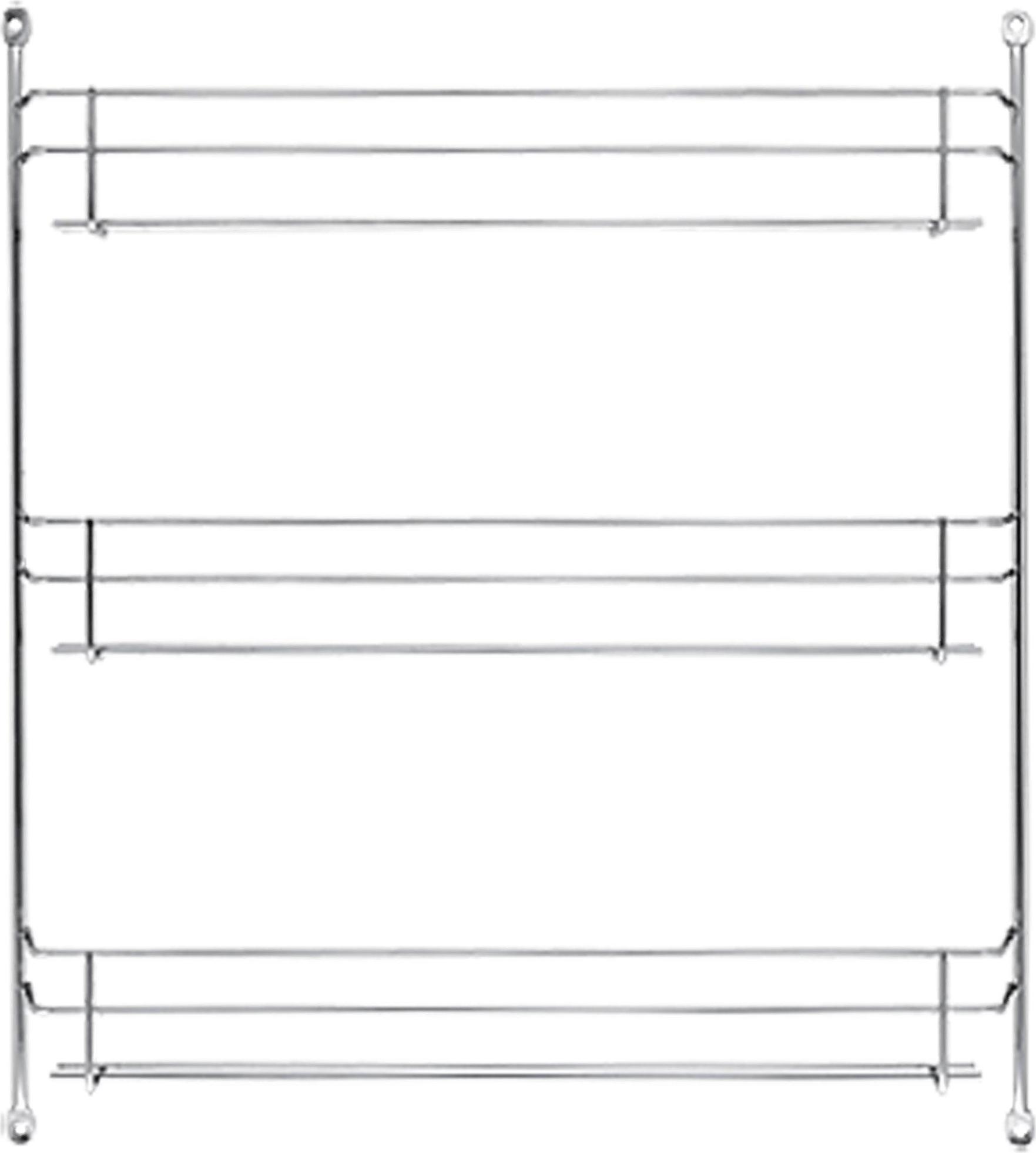 Ostmann Gewürzregal Wandmontage für 21 Gewürzdosen, Chrom, 38,5x33x5 cm
