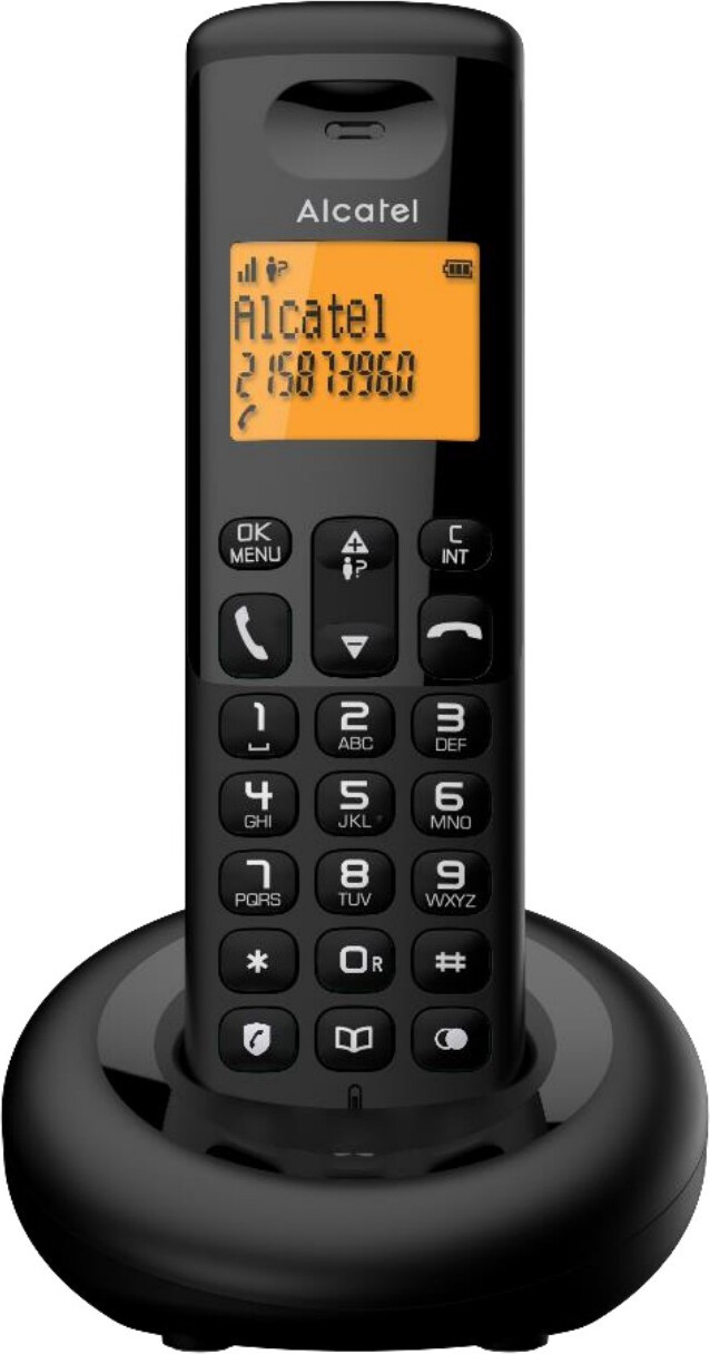 Alcatel E160 Schwarzes DECT-Telefon mit Anrufer-ID und Anrufsperre, 50 Einträge ATL1426687