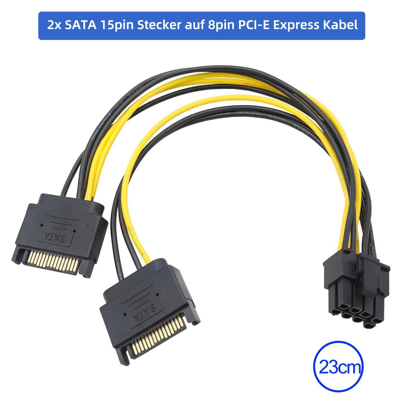 ZdyCGTime 15-Pin SATA Stecker Auf 8 Pin (6 + 2 PIN) PCI-Express