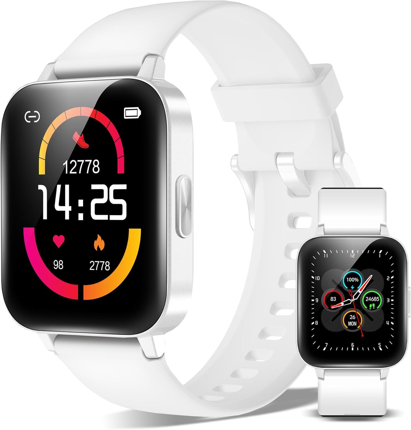 Inteligentné hodinky s rozhraním Bluetooth 5.0, 1,69" dotykovým displejom, meraním pulzu/krvného kyslíka, počítadlom kalórií/krokov, funkciou upozornení