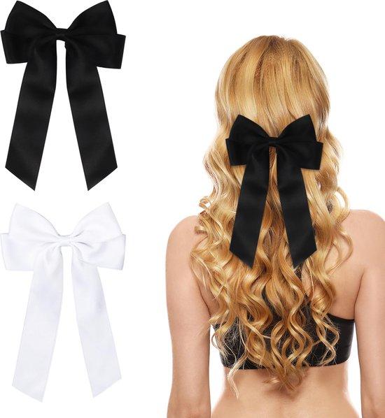 OEM Haarspeldjes, rote Haarspeld für Damen und Mädchen, große Schleifen, Haarzubehör (schwarz, weiß), 2er-Pack 2026