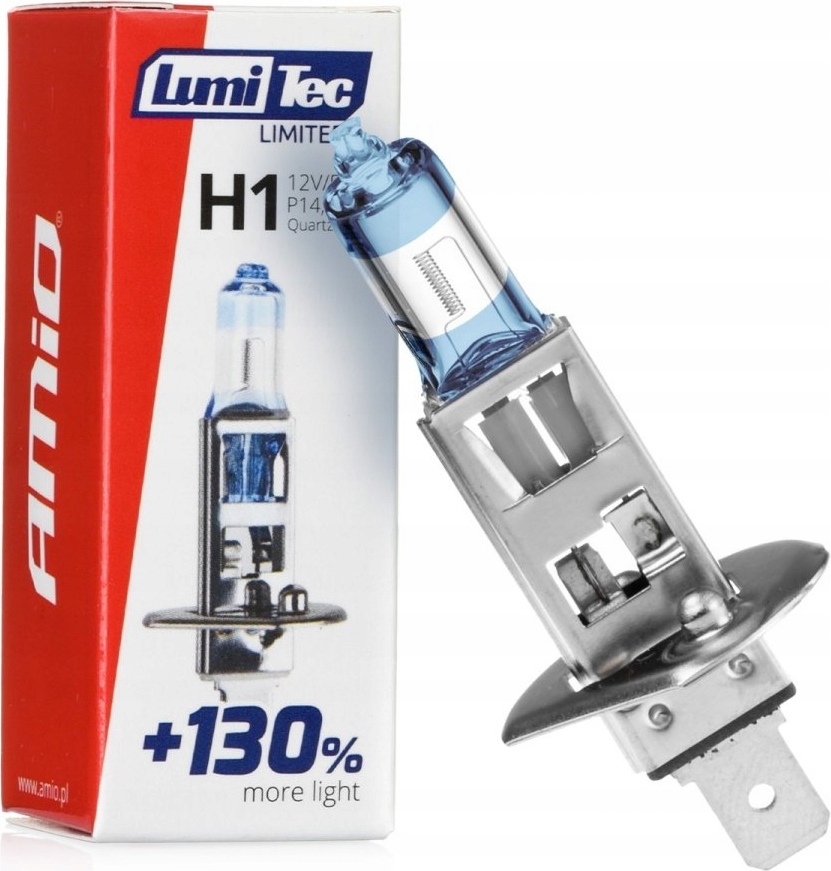 AMiO LumiTec Silber Halogen Abblendlicht +130% H1 12V 55W (1 Stück)