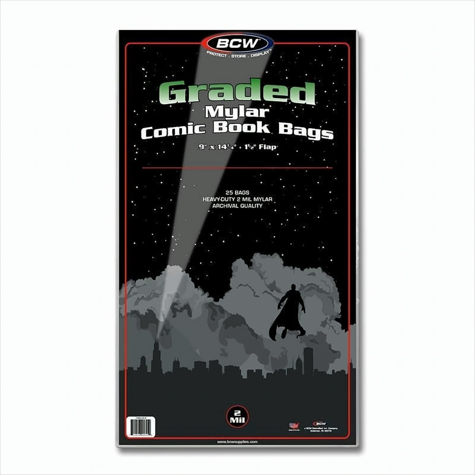 BCW Mylar Graded Comic Book Bags (25 ct.) 2-Mil 1-GC-M2