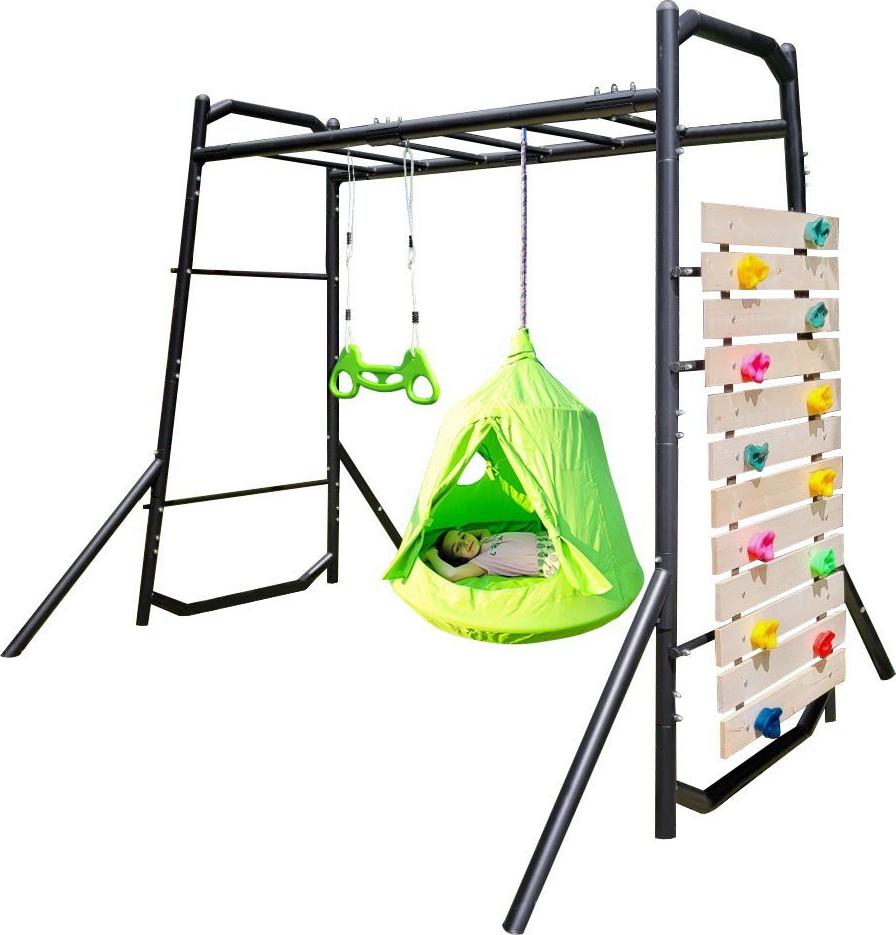 Klettergerüst Gartenturnhalle Spielplatz Trapez & Zelt grünes Set