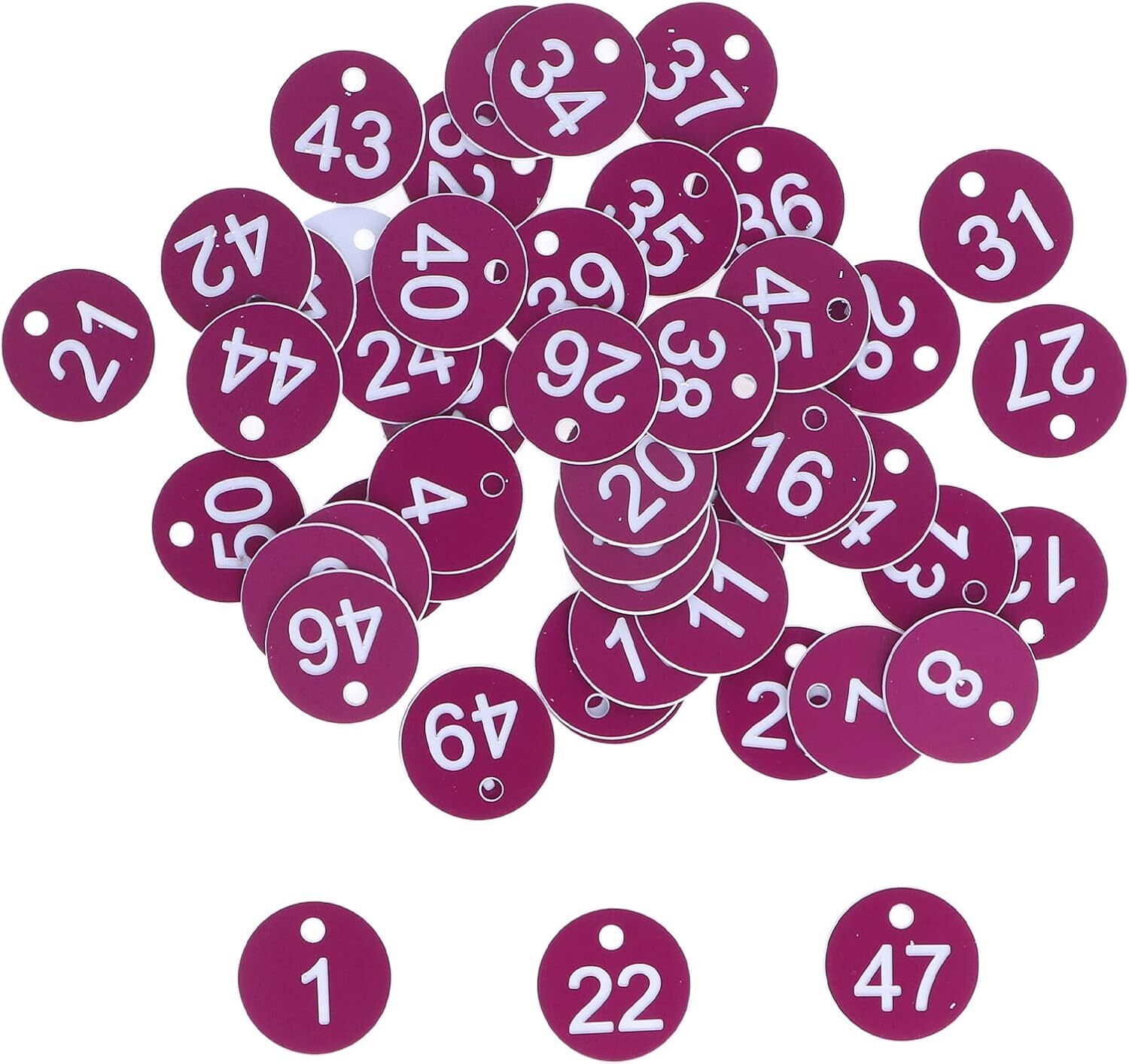 RPSTrading Ohrmarken zur Viehidentifikation, 1-50 lila nummerierte Tierohrmarken zur Identifikation, Ohrmarken für Geflügel, nummerierte Hängemarke für die Viehzucht für Kühe, Rinder und Ziegen FF-20241005-KA218AM218