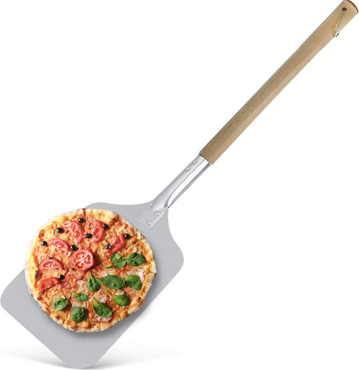 Pizzaschieber Mit Abnehmbarem Griff – 20,3 Cm Rund, Aluminium, 40 Cm Griff Für Ofen & Grill