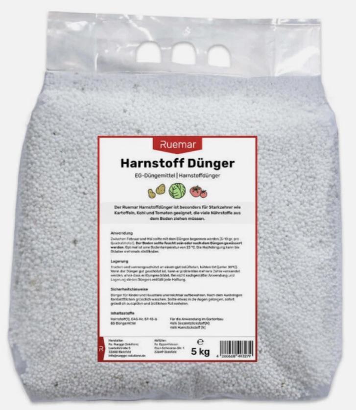 Ruemar 5 kg Stickstoffdünger 46 % Stickstoff Urea Harnstoff Dünger für Rasen Pflanzen